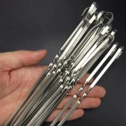 ZHUOXUAN Brochettes Pour Barbecue Inox 10 Pics Brochettes Plates Larges Pique Pour Kebab Viande Fruits Légumes Sûr, Durable Et Réutilisable Pour BBQ Accessoires 43 Cm+1 Brosse En Silicone 8 ZHUOXUAN Brochettes Pour Barbecue Inox 10 Pics Brochettes Plates Larges Pique Pour Kebab Viande Fruits Légumes Sûr, Durable Et Réutilisable Pour BBQ Accessoires 43 Cm+1 Brosse En Silicone -Accessoires de barbecue Soldes 51457303 4