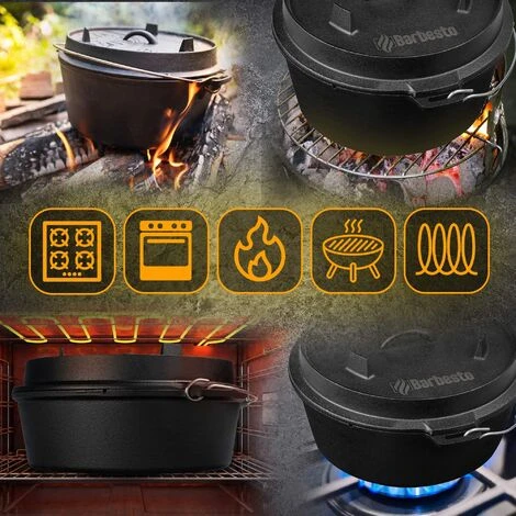 CLP Cocotte En Fonte Façon Dutch Oven Avec Couvercle Et Anse 4,2 L 2 CLP Cocotte En Fonte Façon Dutch Oven Avec Couvercle Et Anse 4,2 L – Image 2