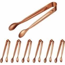 LITZEE Lot De 8 Pinces à Sucre En Acier Inoxydable Pour Mariage, Fête, Bar, Barbecue, Pique-Nique (Or Rose)