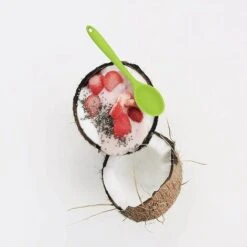 LITZEE 2 Pièces Cuillère De Service, Cuillere En Silicone Cuisine, Cuillère à Mélanger En Silicone, Cuillere Cuisine Plastique Utilisé Pour La Cuisine, La Cuisson, Le Mélange Et Servir (Vert) -Accessoires de barbecue Soldes 51554992 3