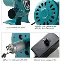 TINOR Ventilateur Électrique à Vitesse Variable 220V - Ventilateur De Barbecues Ventilateur De Forge à Charbon - Refroidissement Rapide à Faible Bruit Et Forte Puissance Pour Barbecue -Accessoires de barbecue Soldes 52065003 3