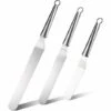 KARTOKNER 3Pcs Spatules Coudées à Patisserie - Spatule Coudee Pâtisserie Inclinée Glaçage Cuillère à Palette Pelle, Spatule De Cuisine En Acier Inoxydable