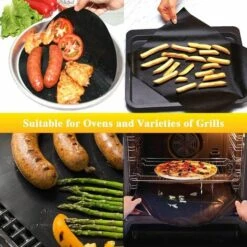 TINOR Tapis De Cuisson Tapi Barbecue Tapis Grille Barbecue Tapis BBQ Barbecue Tapis Grillagé De Cuisson Tapis De Cuisson Barbecue , 100% Anti-adhésif Réutilisable, 40 * 33cm, Lot De 5 (Nouveaux Matériaux) -Accessoires de barbecue Soldes 52486055 5