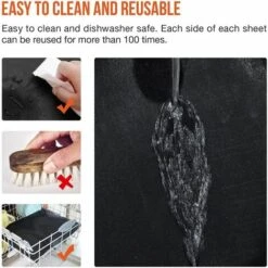 8 Pcs/lot 50 X 40 Cm Pouce En Téflon Fibre Réutilisable Antiadhésive Barbecue Rôti Tapis De Feuilles Portable Facile à Nettoyer Extérieur Pique-nique Fry Cuisson Barbecue Outils Noir GrooFoo -Accessoires de barbecue Soldes 52489503 3