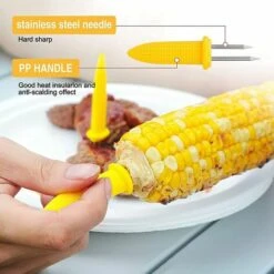 KARTOKNER 20 Pcs Brochette De Maïs Support à Epis Maïs En Acier Inoxydable Brochettes Epis Maïs Pour La Cuisine Maison Pique-Niques BBQ Grill Cuisine Fourchettes à Fruit -Accessoires de barbecue Soldes 52641599 3
