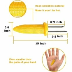 KARTOKNER 20 Pcs Brochette De Maïs Support à Epis Maïs En Acier Inoxydable Brochettes Epis Maïs Pour La Cuisine Maison Pique-Niques BBQ Grill Cuisine Fourchettes à Fruit -Accessoires de barbecue Soldes 52641599 5