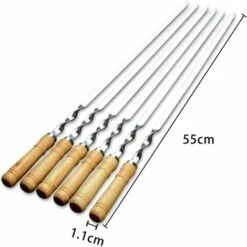 KARTOKNER Barbecue Brochettes, Brochettes Extra Longues De 55cm En Acier Inoxydable Avec Poignée En Bois Massif,Ensemble De 6 9 KARTOKNER Barbecue Brochettes, Brochettes Extra Longues De 55cm En Acier Inoxydable Avec Poignée En Bois Massif,Ensemble De 6 -Accessoires de barbecue Soldes 52641628 5