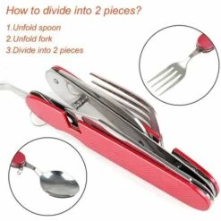 KARTOKNER Kit Couverts De Camping 6 En 1 En Acier Inoxydable Pliant Coutellerie Camping Couverts Set Ensemble De Voyage En Plein Air Couverts Kit Vaisselle Amovible Appliquer Sur Randonnée Voyage Pique-Nique Festival -Accessoires de barbecue Soldes 52766714 3