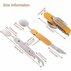 KARTOKNER Kit Couverts De Camping 6 En 1 En Acier Inoxydable Pliant Coutellerie Camping Couverts Set Ensemble De Voyage En Plein Air Couverts Kit Vaisselle Amovible Appliquer Sur Randonnée Voyage Pique-Nique Festival -Accessoires de barbecue Soldes 52766714 4