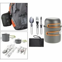Kartokner Portable Ustensiles Gamelle Pour Randonnée Randonnée, Compact Non-bâton Pot Pan Bols Pliant Spork Avec Nylon Sac En Plein Air Cuisinière Cuire 8 Kartokner Portable Ustensiles Gamelle Pour Randonnée Randonnée, Compact Non-bâton Pot Pan Bols Pliant Spork Avec Nylon Sac En Plein Air Cuisinière Cuire -Accessoires de barbecue Soldes 52766717 4