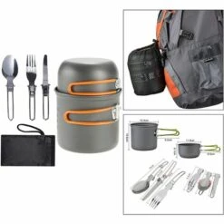 Kartokner Portable Ustensiles Gamelle Pour Randonnée Randonnée, Compact Non-bâton Pot Pan Bols Pliant Spork Avec Nylon Sac En Plein Air Cuisinière Cuire 9 Kartokner Portable Ustensiles Gamelle Pour Randonnée Randonnée, Compact Non-bâton Pot Pan Bols Pliant Spork Avec Nylon Sac En Plein Air Cuisinière Cuire -Accessoires de barbecue Soldes 52766717 5