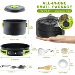 Kartokner Casseroles Camping Kit En Aluminium Léger Camping Léger Casserole Pan Set Pour Camping Randonnée -Accessoires de barbecue Soldes 52827452 3