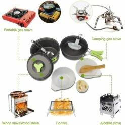 Kartokner Casseroles Camping Kit En Aluminium Léger Camping Léger Casserole Pan Set Pour Camping Randonnée -Accessoires de barbecue Soldes 52827452 4