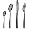 Velaze Set De 24 Cuillères En Acier Inoxydable, Couverts De Table Noir, Couverts De Table Design Miroir Poli,Ensemble De Service Pour 6 Personnes