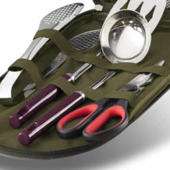 GDRHVFD Lot De 8 Ustensiles De Cuisine De Camping Pour Ustensiles De Cuisine - Kit De Voyage Pour Ustensiles De Cuisine Portables Avec Étui Résistant À L'Eau, Planche À Découper, Pagaie À Riz, Pinces, Couteau -Accessoires de barbecue Soldes 53056044 4