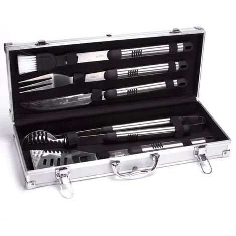 MSV Malette Spéciale Barbecue X 5 Articles En Inox - Gris 1 MSV Malette Spéciale Barbecue X 5 Articles En Inox - Gris