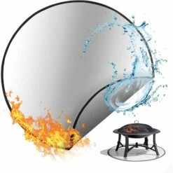 BEARSU Protection De Pont FirePad 61 Cm - Résistant Au Feu De Camp, Pelouse Patio Cheminée Dessous De Barbecue, Protection Contre Chaleur Avec Silicone Et Isolation Thermique Pour L'extérieur