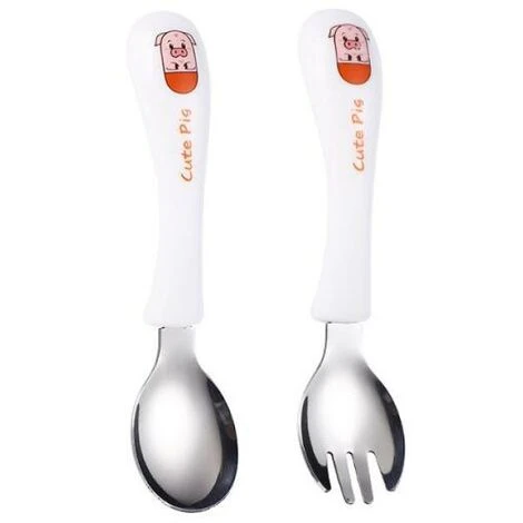 GDRHVFD Ensemble De Couverts Pour Enfants, Bébé Cuillère Fourchette Bébé Vaisselle Ensemble Poignée Incurvée Formation Cuillères Fourchettes Pour Bébé Enfants 2 GDRHVFD Ensemble De Couverts Pour Enfants, Bébé Cuillère Fourchette Bébé Vaisselle Ensemble Poignée Incurvée Formation Cuillères Fourchettes Pour Bébé Enfants – Image 2