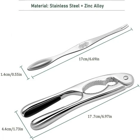 BARES Casse-Noisette En Acier Inoxydable Casse-Noisette Manuel Pince Homard Pince Crabe Noix De Pécan Noyer Outil Ouvreur Pour Les Noix Crustacés Fruits De Mer Pattes Avec 1 Pcs (Avec 1 Fourchettes) 4 BARES Casse-Noisette En Acier Inoxydable Casse-Noisette Manuel Pince Homard Pince Crabe Noix De Pécan Noyer Outil Ouvreur Pour Les Noix Crustacés Fruits De Mer Pattes Avec 1 Pcs (Avec 1 Fourchettes) â Image 4