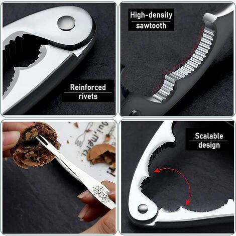 BARES Casse-Noisette En Acier Inoxydable Casse-Noisette Manuel Pince Homard Pince Crabe Noix De Pécan Noyer Outil Ouvreur Pour Les Noix Crustacés Fruits De Mer Pattes Avec 1 Pcs (Avec 1 Fourchettes) 5 BARES Casse-Noisette En Acier Inoxydable Casse-Noisette Manuel Pince Homard Pince Crabe Noix De Pécan Noyer Outil Ouvreur Pour Les Noix Crustacés Fruits De Mer Pattes Avec 1 Pcs (Avec 1 Fourchettes) â Image 5