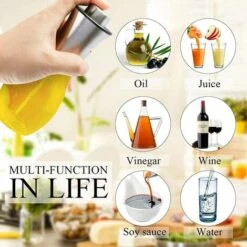 TINOR Vaporisateur D'huile, Pulvérisateur D'huile D'olive 200 Ml Avec Distributeur En Acier Inoxydable étanche, Bouteille D'huile En Verre Pour Barbecue/cuisine/salade [Classe énergétique A+++] -Accessoires de barbecue Soldes 53663954 4