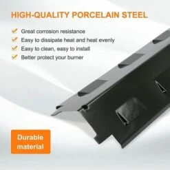 SUPERMARKET 37CM Diffuseur Chaleur Accessoires Pour Char-Broil, Campingaz, Fire Mountain, CCLIFE, LANDMANN Et Plupart Modèles Flamme Gril, Acier Porcelaine Plaque Chauffante Pièce De Rechange, Paquet 4,, Superma, Noir -Accessoires de barbecue Soldes 53993288 4