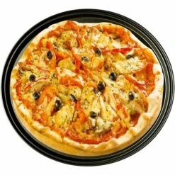 SUPERMARKET Punch Pizza Pan Acier Au Carbone Plat Four Perforé Multi-Usages Plaque à Pizzac Anti-adhérent Plaques à Pizza Utilisée Pour Pâtisserie, La Pizza, Le Gâteau, Les Sandwichs, Saucisse, Galettes,Superma, Une Pièce, Noir, Diamètre 28cm -Accessoires de barbecue Soldes 53993725 4