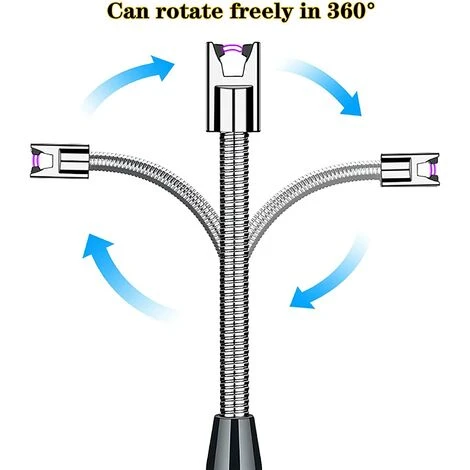 DECKON Allume Bougie Electrique, USB Rechargeable Briquet Electrique Briquet Arc Électronique Avec Flexible 360º Coupe-Vent Noir D'affaires 3 DECKON Allume Bougie Electrique, USB Rechargeable Briquet Electrique Briquet Arc Électronique Avec Flexible 360º Coupe-Vent Noir D'affaires – Image 3