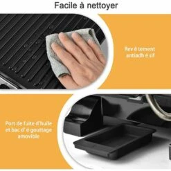 COSTWAY Appareil à Croque Monsieur 2000W Plaque Antiadhésive Thermostat,Minuterie Grill En Acier Inoxydable Bac D'Egouttage Amovible 9 COSTWAY Appareil à Croque Monsieur 2000W Plaque Antiadhésive Thermostat,Minuterie Grill En Acier Inoxydable Bac D'Egouttage Amovible -Accessoires de barbecue Soldes 54121536 5