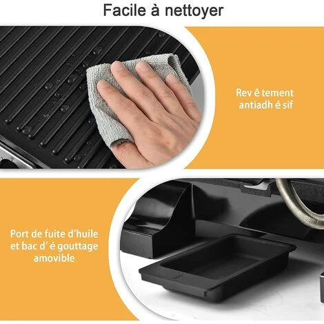 COSTWAY Appareil à Croque Monsieur 2000W Plaque Antiadhésive Thermostat,Minuterie Grill En Acier Inoxydable Bac D'Egouttage Amovible 5 COSTWAY Appareil à Croque Monsieur 2000W Plaque Antiadhésive Thermostat,Minuterie Grill En Acier Inoxydable Bac D'Egouttage Amovible – Image 5