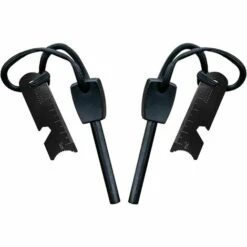 Kartokner Pierre à Feu De Survie,Allume Feu Avec Grattoir, Waterproof, 10,000 Etincelles à 3,000 Degrés, Barre 8 Mm, Fire Steel En Magnesium - Fire Starter,Lanière De Cou,Grattoir Multi-Outils(2 Pièces)