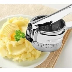 KARTOKNER Presse-purée En Acier Inoxydable - Pour Fruits, Légumes, Ail - Passe Au Lave-vaisselle -Accessoires de barbecue Soldes 54422146 5