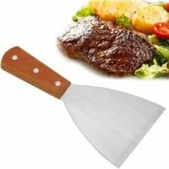 TINOR Spatule Pour Plancha, Spatule Crepe Palette à Gril En Inox Spatule à Barbecue Racloir/spatule à Griller Pour Griller La Viande Teppanyaki Grillades Burger Et Nettoyer La Plaque Du Barbecue Steak