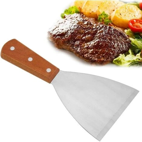 TINOR Spatule Pour Plancha, Spatule Crepe Palette à Gril En Inox Spatule à Barbecue Racloir/spatule à Griller Pour Griller La Viande Teppanyaki Grillades Burger Et Nettoyer La Plaque Du Barbecue Steak 1 TINOR Spatule Pour Plancha, Spatule Crepe Palette à Gril En Inox Spatule à Barbecue Racloir/spatule à Griller Pour Griller La Viande Teppanyaki Grillades Burger Et Nettoyer La Plaque Du Barbecue Steak
