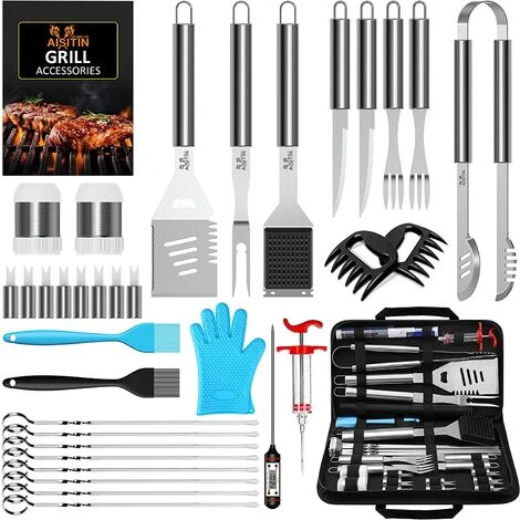 AISITIN Kit Barbecue 35 Pièces Ustensiles Barbecue Portables En Acier Inoxydable Pour Jardin Camping Barbecue Cadeau Homme 1 AISITIN Kit Barbecue 35 Pièces Ustensiles Barbecue Portables En Acier Inoxydable Pour Jardin Camping Barbecue Cadeau Homme