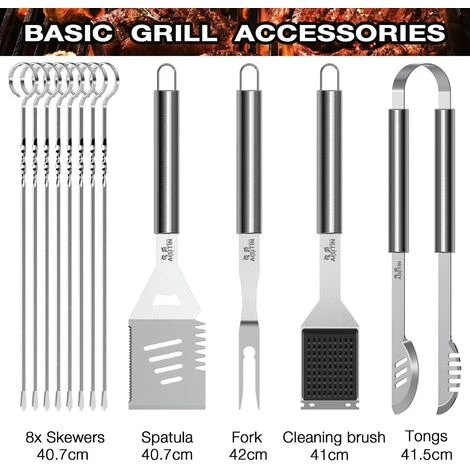 AISITIN Kit Barbecue 35 Pièces Ustensiles Barbecue Portables En Acier Inoxydable Pour Jardin Camping Barbecue Cadeau Homme 2 AISITIN Kit Barbecue 35 Pièces Ustensiles Barbecue Portables En Acier Inoxydable Pour Jardin Camping Barbecue Cadeau Homme – Image 2
