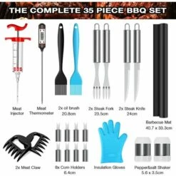 AISITIN Kit Barbecue 35 Pièces Ustensiles Barbecue Portables En Acier Inoxydable Pour Jardin Camping Barbecue Cadeau Homme 7 AISITIN Kit Barbecue 35 Pièces Ustensiles Barbecue Portables En Acier Inoxydable Pour Jardin Camping Barbecue Cadeau Homme -Accessoires de barbecue Soldes 54726967 3