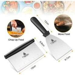 Morole Ustensiles Pour Plancha 10 Pièces Spatule Pour Barbecue Acier Inoxydable Accessoire Plancha Kit Plancha Pour Teppanyaki -Accessoires de barbecue Soldes 54726991 3