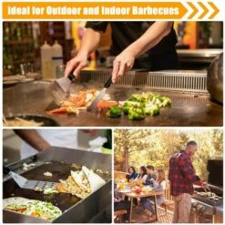 Morole Ustensiles Pour Plancha 10 Pièces Spatule Pour Barbecue Acier Inoxydable Accessoire Plancha Kit Plancha Pour Teppanyaki -Accessoires de barbecue Soldes 54726991 5