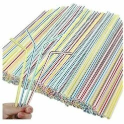 ILOVEMILAN 200 Pièces Pailles à Boire En Plastique De 7 Pouces De Long Multicolores