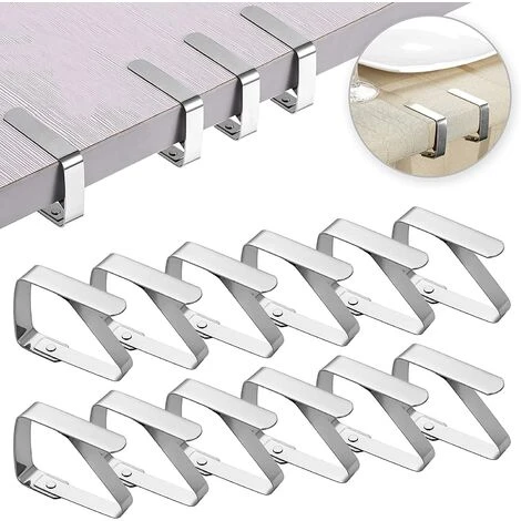 MONLY Pince Nappe Clips Inoxydable, 12 Pcs Réglables Pinces De Couverture De Table, Nappe Clips Anti-Glissant Pour Jardin Cuisine Maison Restaurant Pique-Nique Fête Mariage Partie 1 MONLY Pince Nappe Clips Inoxydable, 12 Pcs Réglables Pinces De Couverture De Table, Nappe Clips Anti-Glissant Pour Jardin Cuisine Maison Restaurant Pique-Nique Fête Mariage Partie