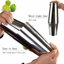ZHUOXUAN Ensemble De Shaker à Cocktail, 13 Pièces De Shaker Boston En Acier Inoxydable, Avec Bocal à Shaker, Mélangeur à Mesurer, Cuillère, Verseur, Mélangeur, Passoire, Pince, Liège, Tire-bouchon, Support, Recette -Accessoires de barbecue Soldes 54912411 3