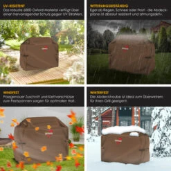 KESSER® BBQ Premium Housse De Barbecue Barbecue à Gaz Couverture De Barbecue Couvercle Résistant Aux Intempéries - Pour Barbecues Weber, Brinkmann, Char Broil Housse De Barbecue Housse De Protection | Tissu Oxford 600D Indéchirable, Marron, 147 X 61 X 122 -Accessoires de barbecue Soldes 55012778 3