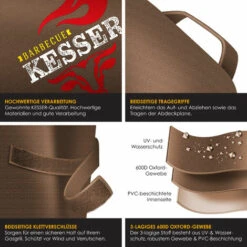 KESSER® BBQ Premium Housse De Barbecue Barbecue à Gaz Couverture De Barbecue Couvercle Résistant Aux Intempéries - Pour Barbecues Weber, Brinkmann, Char Broil Housse De Barbecue Housse De Protection | Tissu Oxford 600D Indéchirable, Marron, 147 X 61 X 122 -Accessoires de barbecue Soldes 55012778 4