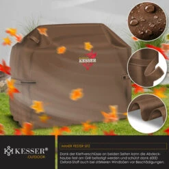 KESSER® BBQ Premium Housse De Barbecue Barbecue à Gaz Couverture De Barbecue Couvercle Résistant Aux Intempéries - Pour Barbecues Weber, Brinkmann, Char Broil Housse De Barbecue Housse De Protection | Tissu Oxford 600D Indéchirable, Marron, 147 X 61 X 122 -Accessoires de barbecue Soldes 55012778 5