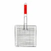 ELITE Grille De Barbecue Carrée Avec Manche - 46x22x22cm - Chrome/Inox