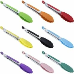 DKSFJKL Lot De Mini Pinces De Service En Silicone 17,8 Cm 7 Inch 9 Couleurs.