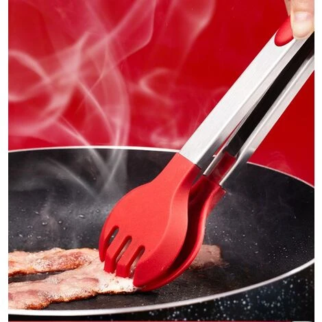 HANBING Pince Alimentaire En Silicone Pince à Tête Ronde Pour Barbecue En Acier Inoxydable (12 Pouces) 4 HANBING Pince Alimentaire En Silicone Pince à Tête Ronde Pour Barbecue En Acier Inoxydable (12 Pouces) – Image 4