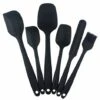 THSINDE Spatule Silicone De Cuisine Maryse Et Spatule Cuillère Et Patisserie , Ustensiles En Silicone, Résistant à La Chaleur De Anti-adhé, Outil De Cuisson Gateau Glacage (6, Noir)