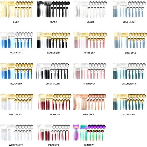 ASUPERMALL 24 Pièces Ensemble De Vaisselle En Acier Inoxydable Ensemble De Couverts De Cuisine Couteau Fourchette Cuillère Couverts Vaisselle Argenterie Minimaliste, Argent - Argent 2 ASUPERMALL 24 Pièces Ensemble De Vaisselle En Acier Inoxydable Ensemble De Couverts De Cuisine Couteau Fourchette Cuillère Couverts Vaisselle Argenterie Minimaliste, Argent - Argent â Image 2